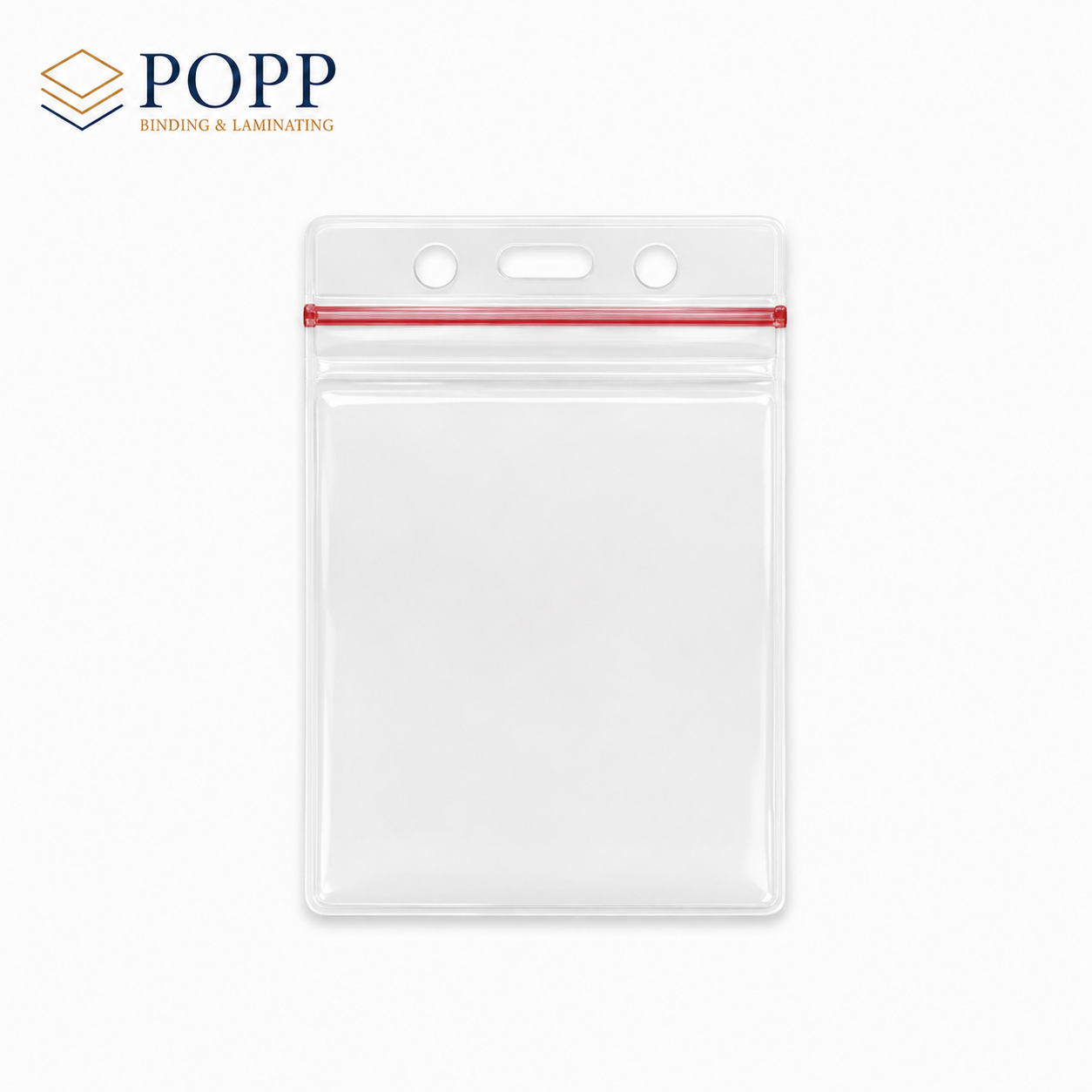 Resealable Vertical Vinyl Badge Holders, Zip-Top Closure (100 Count)