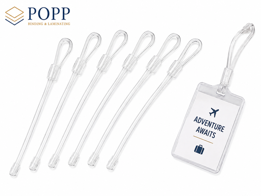 6 Inch Clear Flexible Luggage Tag Loop Straps (100 Count)