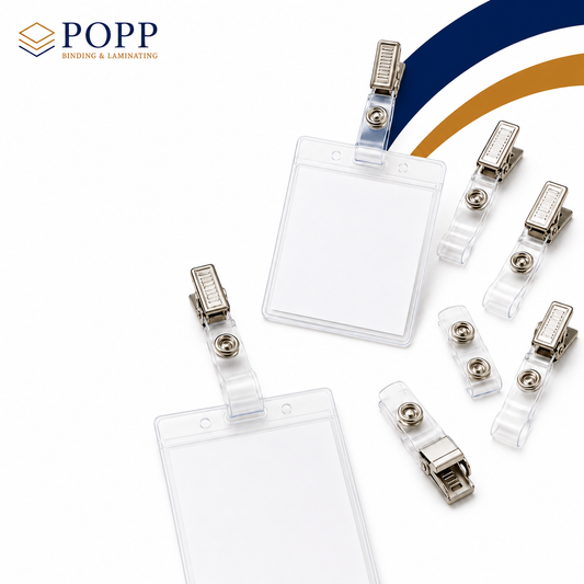 Heavy-Duty Adhesive Badge Clips, Pressure-Sensitive ID Solution