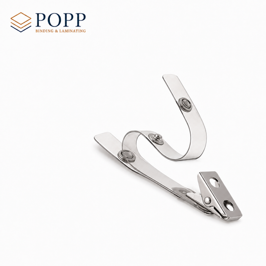 Vinyl ID Badge Strap Clips with 2-Hole Snap, 100 Count