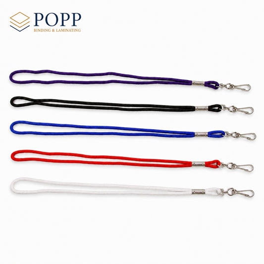 Commercial Nylon Cord Lanyards, 100-Count Bulk Pack