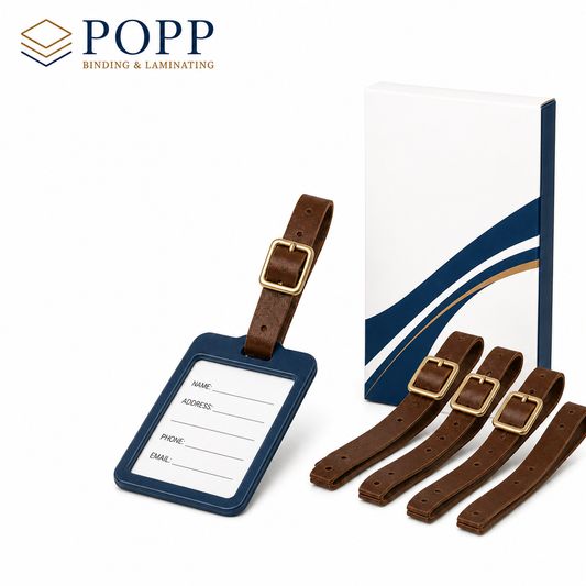 Genuine Leather Luggage Tag Straps, Heavy-Duty ID Security