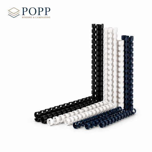 Premium 19-Ring Plastic Comb Bindings, 100-Count Bulk Box