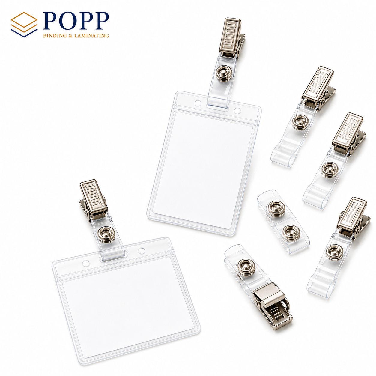 Premium Plastic Badge Clips, Reinforced Vinyl Strap and Clothing-Safe Grip