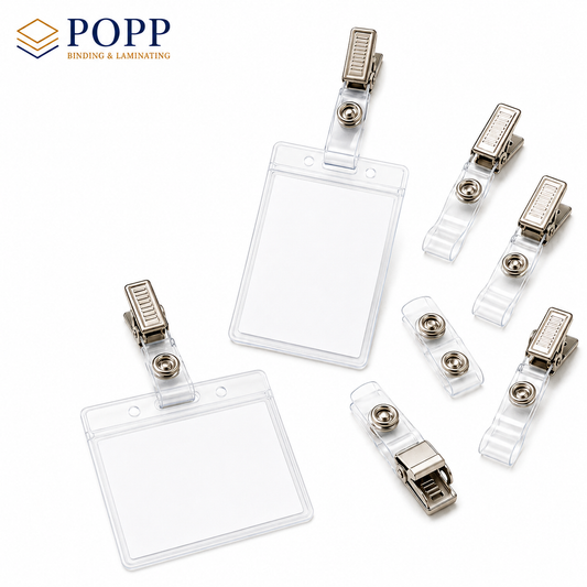 Premium Plastic Badge Clips, Reinforced Vinyl Strap and Clothing-Safe Grip