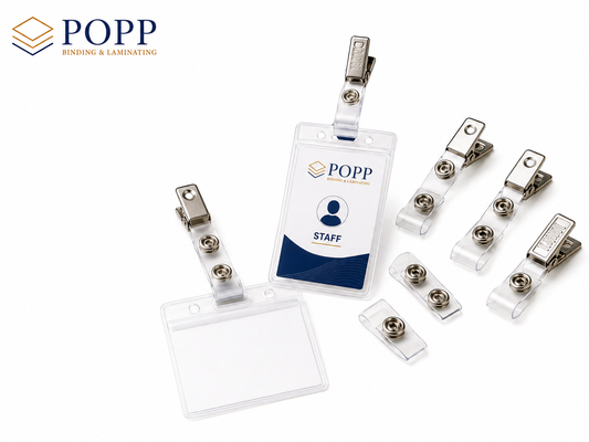 Vinyl ID Badge Strap Clips with 2-Hole Snap (100 Count)