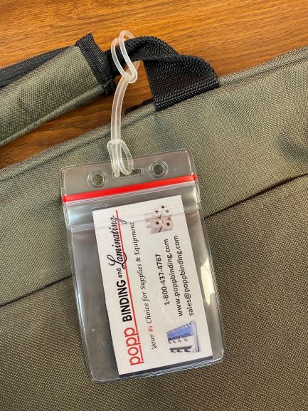 ID tag for backpacks, duffle bags